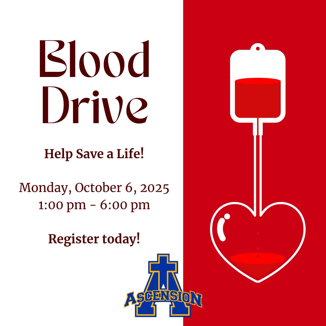 ascmullaney's tweet photo. Mark your calendars to give blood at Ascension on Monday, October 6  from 1 - 6 PM. Sign up online using the sponsor code: ASCENSIONKY
https://t.co/8JaaWNVRxZ https://t.co/tI4qvR4DEm