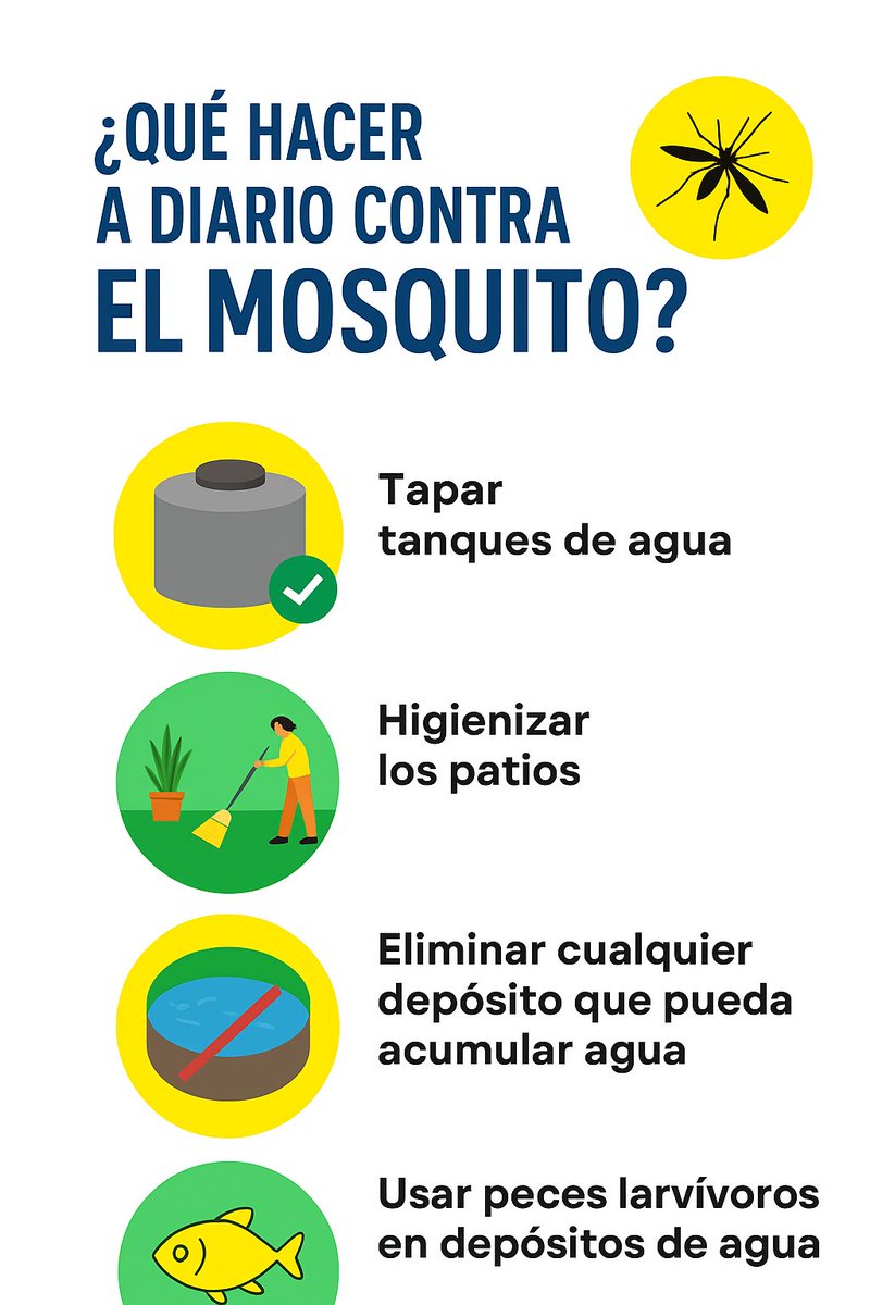 Cienfuegos incrementó la infestación de mosquitos entre junio-septiembre debido a lluvias, altas temperaturas y almacenamiento de agua en depósitos no seguros. Realiza el autofocal: tapa tanques, elimina criaderos e higieniza patios. #CubaPorLaVida