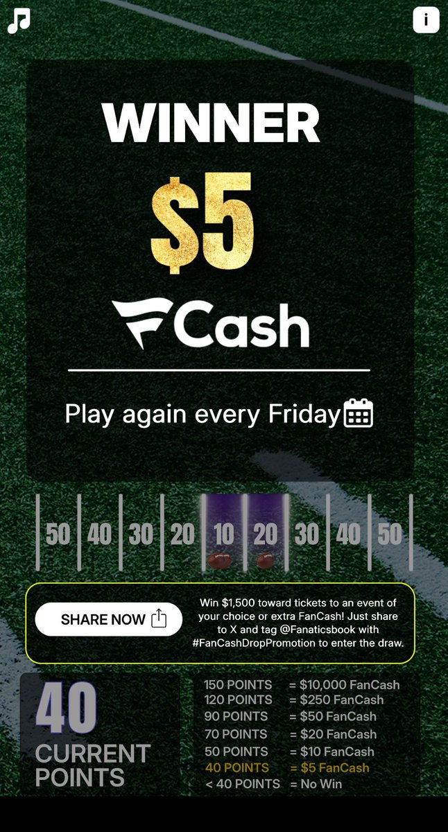 Kelyn59's tweet photo. Play the #FanCashDropPromotion today

⁦@FanaticsBook⁩  https://t.co/ICLCRUXLo5 https://t.co/rhNj1I16MS