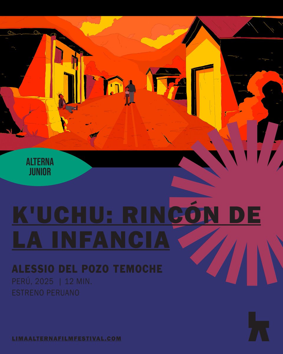★ ALTERNA JUNIOR ★

-“Dolores”, de Cecilia Andalón Delgadillo (🇲🇽México, 2024, 9 min)
-“K’uchu: Rincón de la infancia”, de Alessio Del Pozo Temoche (🇵🇪Perú, 2025, 12 min)

#6LimaAlterna