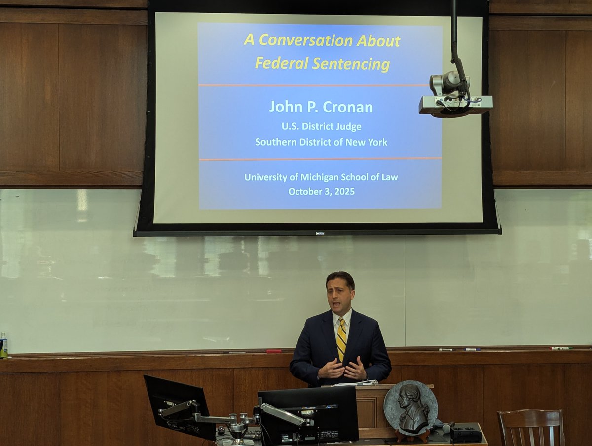 The Michigan Law Federalist Society hosted a very engaging discussion today between the honorable John P. Cronan and Michigan Law's Professor JJ Prescott!  Hope to see everyone at the next event!