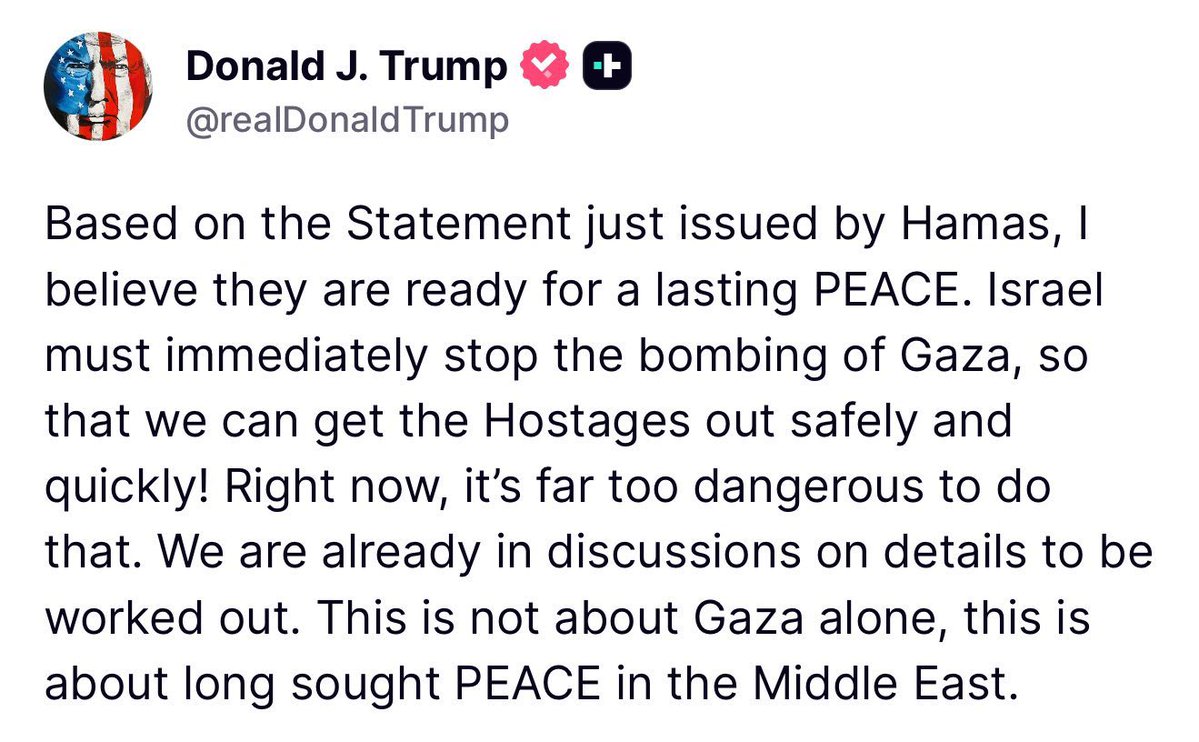 They literally refuse to hand over their weapons and disarm and leave the country and 13 other points They also have said that they will not release the hostages within the window. 

I truly fear Trump has completely capitulated to Qatar