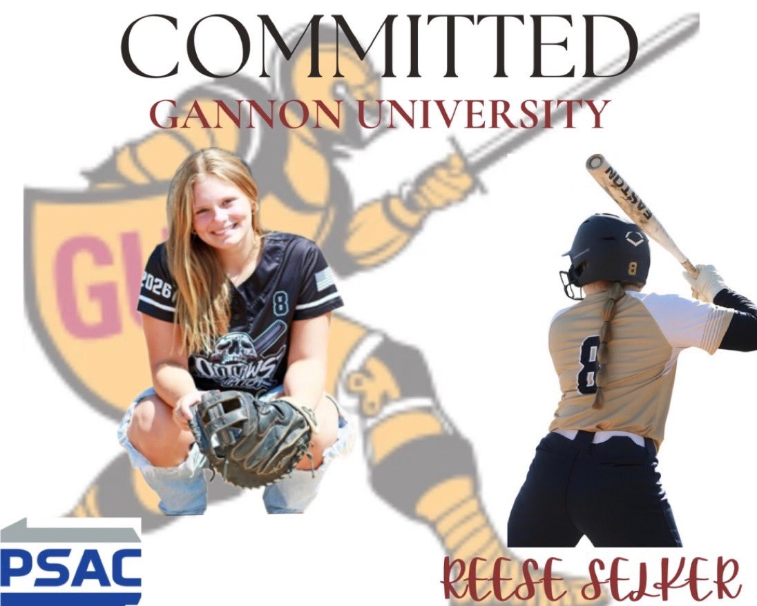 ReeseSelker's tweet image. I’m super excited to announce my commitment to @Gannon_Softbal!! Go Golden Knights!!💛⚔️