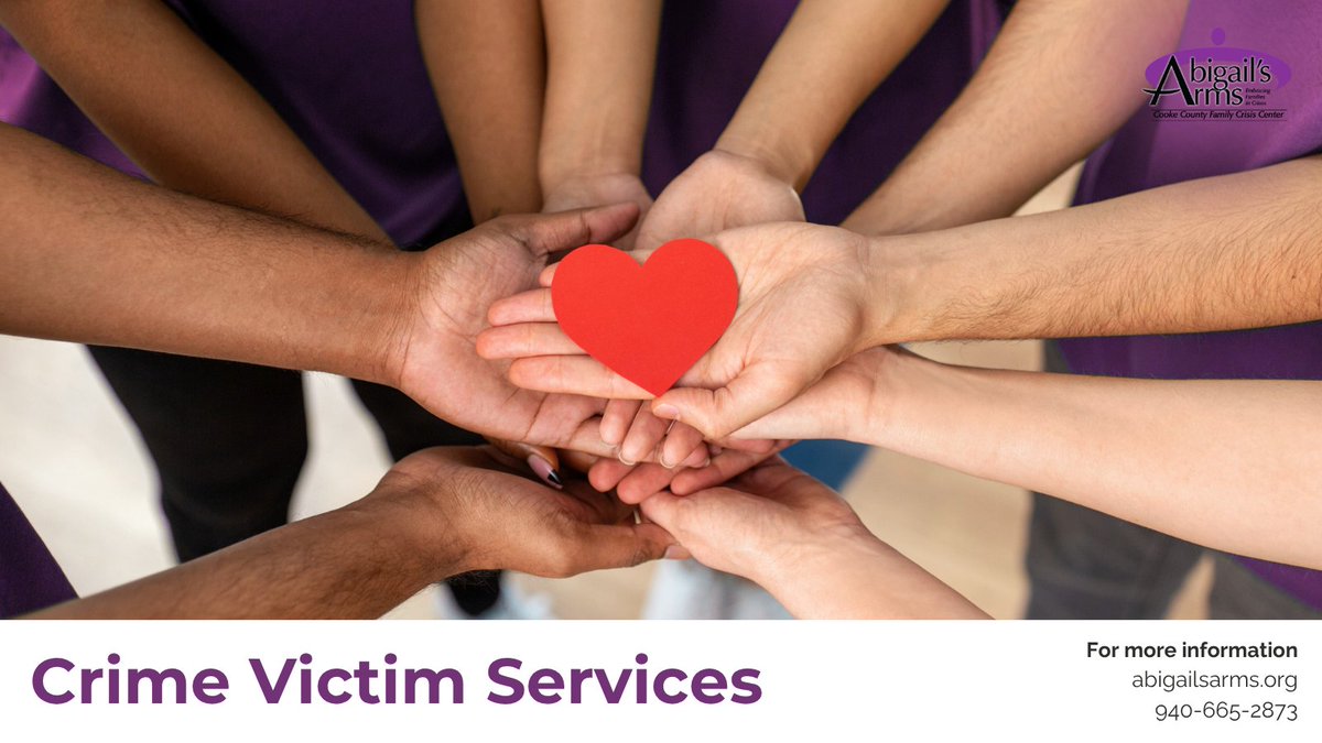Our Crime Victim Services team provides counseling, advocacy, and protective support for survivors of domestic violence, sexual assault, and other crimes. 💜

📞 940-665-2873
🌐 abigailsarms.org

#DVAM2025 #AbigailsArms #VictimServices #HopeAndHealing #CommunitySupport