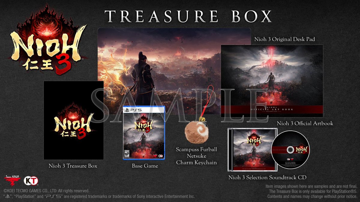 Wario64's tweet photo. Nioh 3 Treasure Box (PS5) preorder is $126.99 at NIS America Store https://t.co/RmK9J8J990 https://t.co/FeYx7pakuq