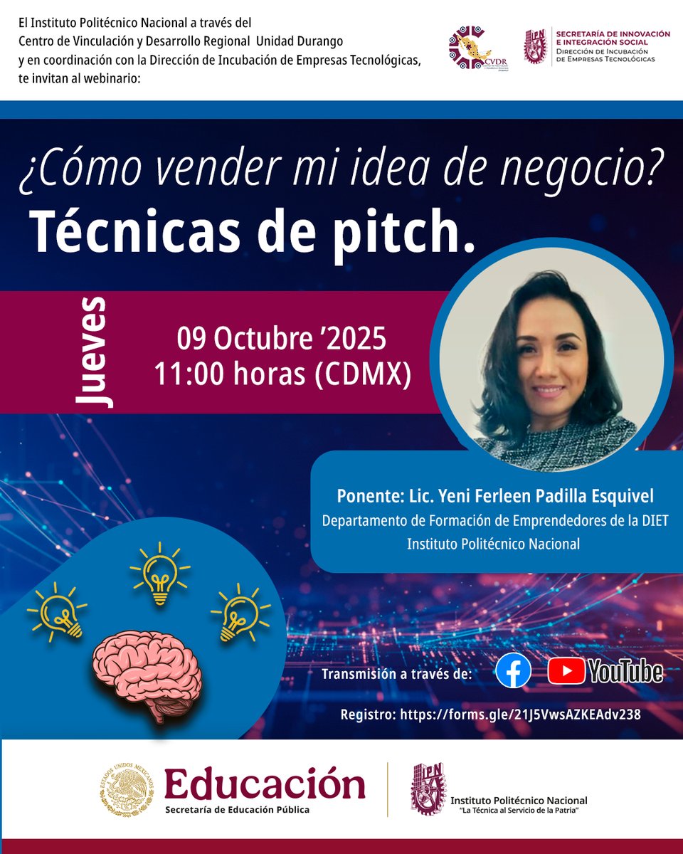🚀 ¿Tienes una gran idea pero no sabes cómo presentarla?
¡Este webinar es para ti!
✅ Aprende a estructurar un pitch poderoso
✅ Conecta con tu audiencia
✅ Evita errores comunes
📅 Jueves 9 oct 2025 | 🕒 11:00 h
🌐 Online (FB &amp; YouTube)