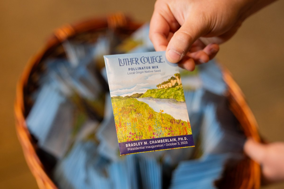 The Inauguration of Luther’s 12th president was filled with music, community spirit, and words of inspiration. Plus, a wonderful memento: a native prairie seed mix packet created by Luther College professors, staff members and alumni. 

Read all about it: luther.edu/news/chamberla…