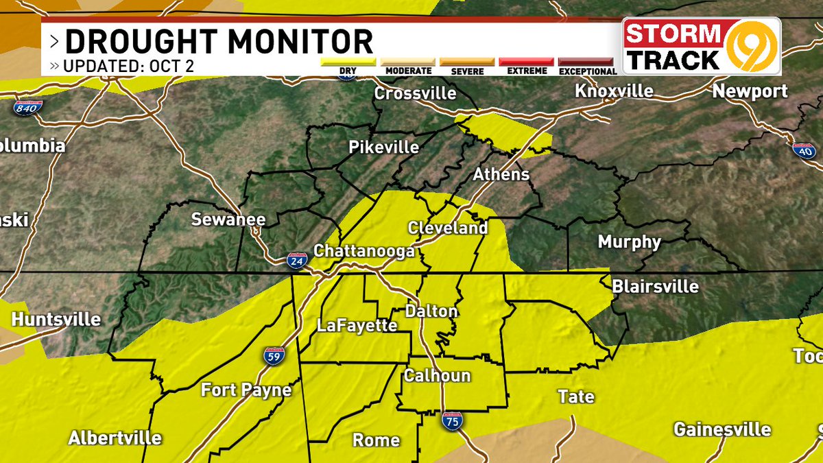 Weekly Drought Monitor Update:  A large part of our viewing area is in the yellow shaded "D0" category which is the lowest level of drought conditions.  It has been quite dry through most of September after that very wet August.

Typically this time of year is the driest period