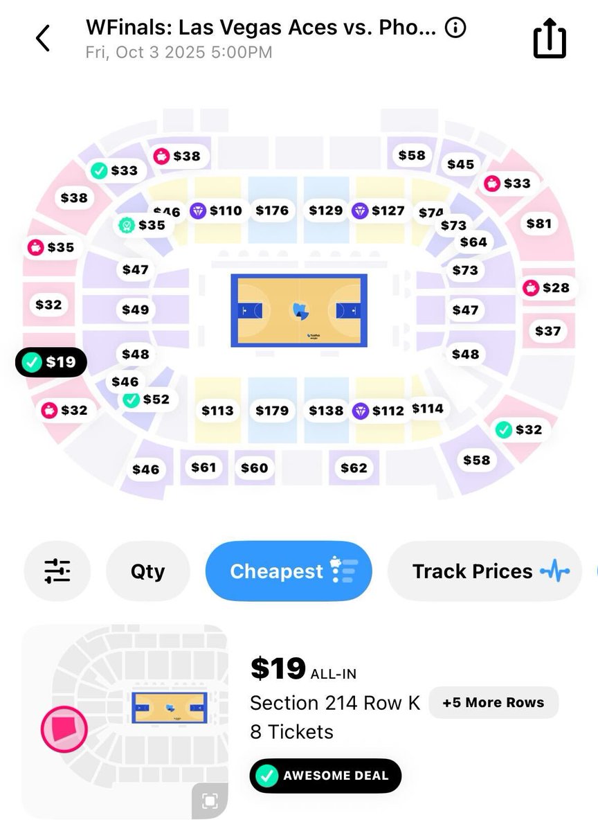 Incredible deal on tickets for Game 1 of the WNBA Finals 

You can see the Phoenix Mercury take on the Las Vegas Aces for $19 on <a href="/TickPick/">TickPick</a>