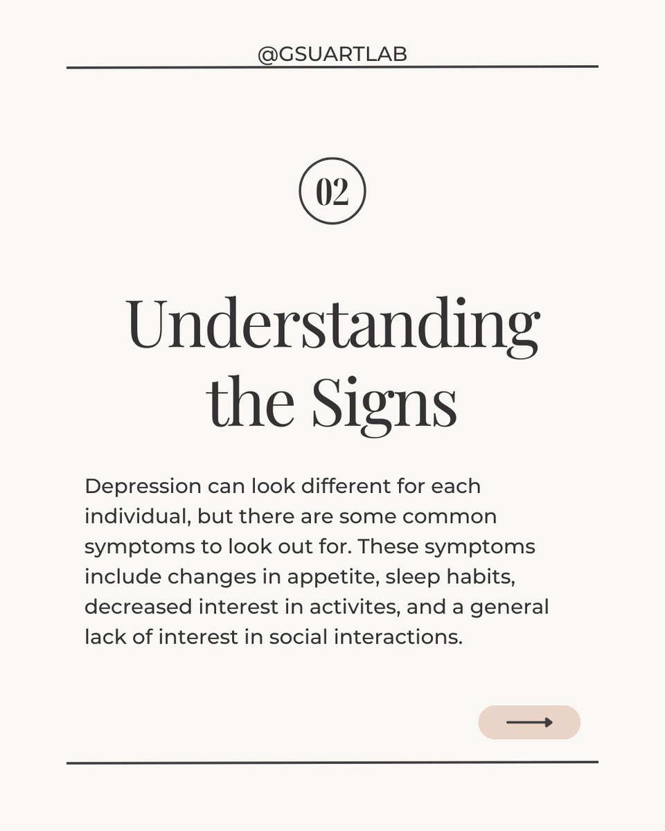 GSUARTLab's tweet image. Navigating Depression as a college student can be daunting and difficult. Read here for more information! #MentalHealthMatters #Depression #CollegeStudent