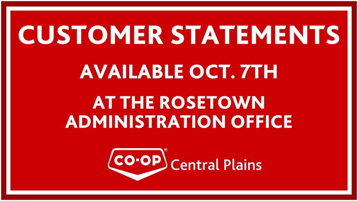 Due to the ongoing Canada Post Strike, paper statements will not be able to be mailed out.

Customers who are not signed up for e-statements can pick up their statements at the Admin Office starting Tuesday, October 7th.

To sign up for e-statements, email admin@centralplains.crs