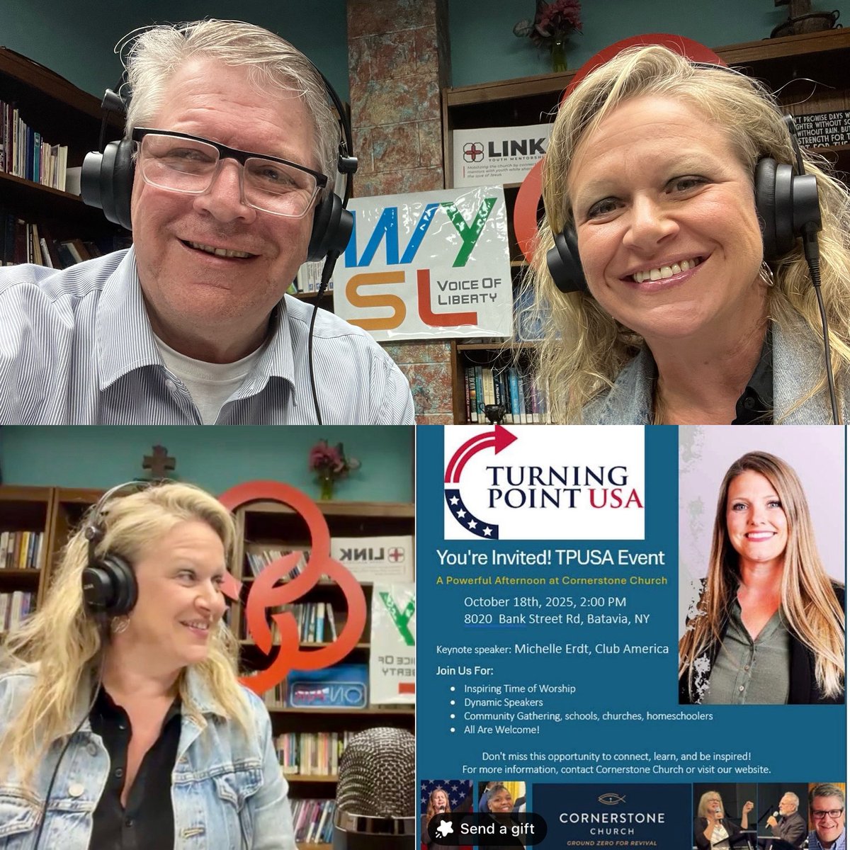Michael J Hennessy (@mhennessy5) on Twitter photo Sat 2p Good News Talk w/Anna Valeria from Open Door Mission. Operating at the Capacity Breaking Point BEFORE Winter hits. Somethings got to give… is it you? PLUS! TP USA Event at Cornerstone Church Batavia, Sat 10/18 2p!  Sun 9a&2p
#faithinthemarketplace 
<a href="/WYSL1040/">WYSL 92.1/95.5/1040</a> Sat 2p Good News Talk w/Anna Valeria from Open Door Mission. Operating at the Capacity Breaking Point BEFORE Winter hits. Somethings got to give… is it you? PLUS! TP USA Event at Cornerstone Church Batavia, Sat 10/18 2p!  Sun 9a&2p
#faithinthemarketplace 
<a href="/WYSL1040/">WYSL 92.1/95.5/1040</a>
