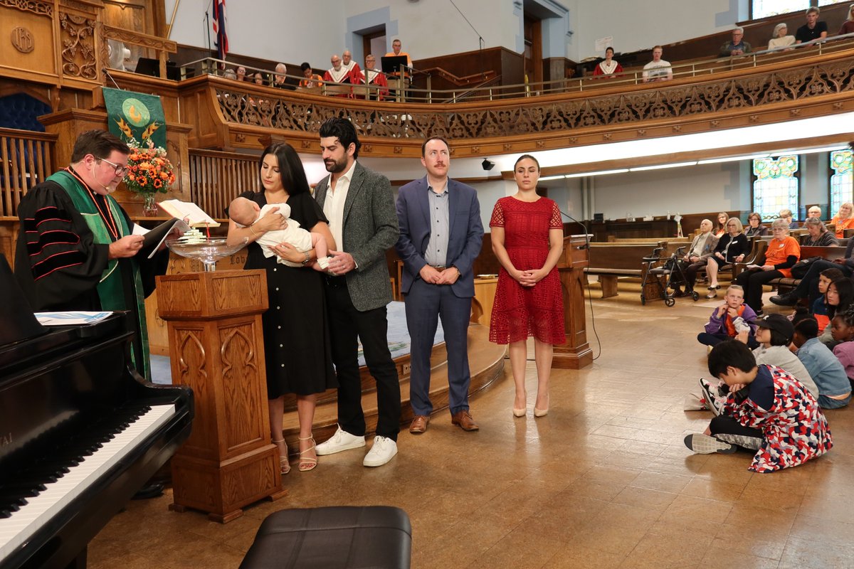 CalgaryGrace's tweet photo. 💧 On Sun, Sept 28, we celebrated the baptism of the Fenn family’s infant at Grace! A beautiful sign of God’s love and welcome — and a blessing to share this special moment together. 🕊️ #GraceChurchCalgary #Baptism #YYCChurch https://t.co/S1lpASIfJw