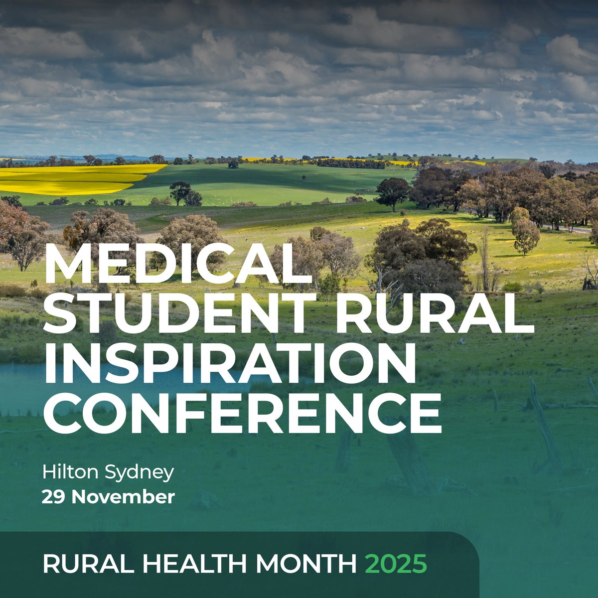 If you’re a medical student with an interest in rural medicine, then make sure you come to this year’s Medical Student Rural Inspiration Conference on Saturday 29 November at the Hilton Sydney!  🩺👩‍⚕️

Register now 👉 loom.ly/quIGNmU