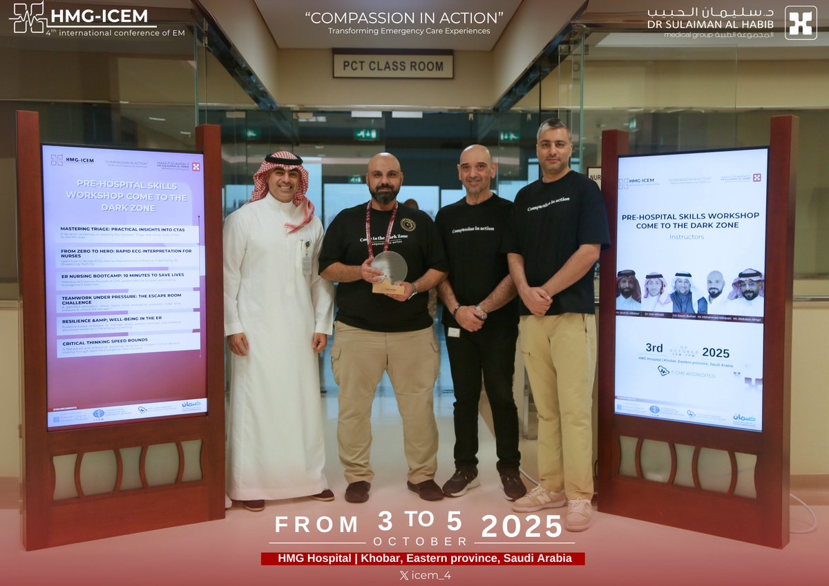 icem_4's tweet photo. 🌟 Huge thanks to our Pre-hospital Skills workshop instructors:, Mr. Ibrahim AlBalawi, Dr. Wail Alkhaldi, Col. Essam Burhan, Mr. Mohammed AlSharairi, and Mr. Abdulaziz AlHajri https://t.co/Wskt1BY276