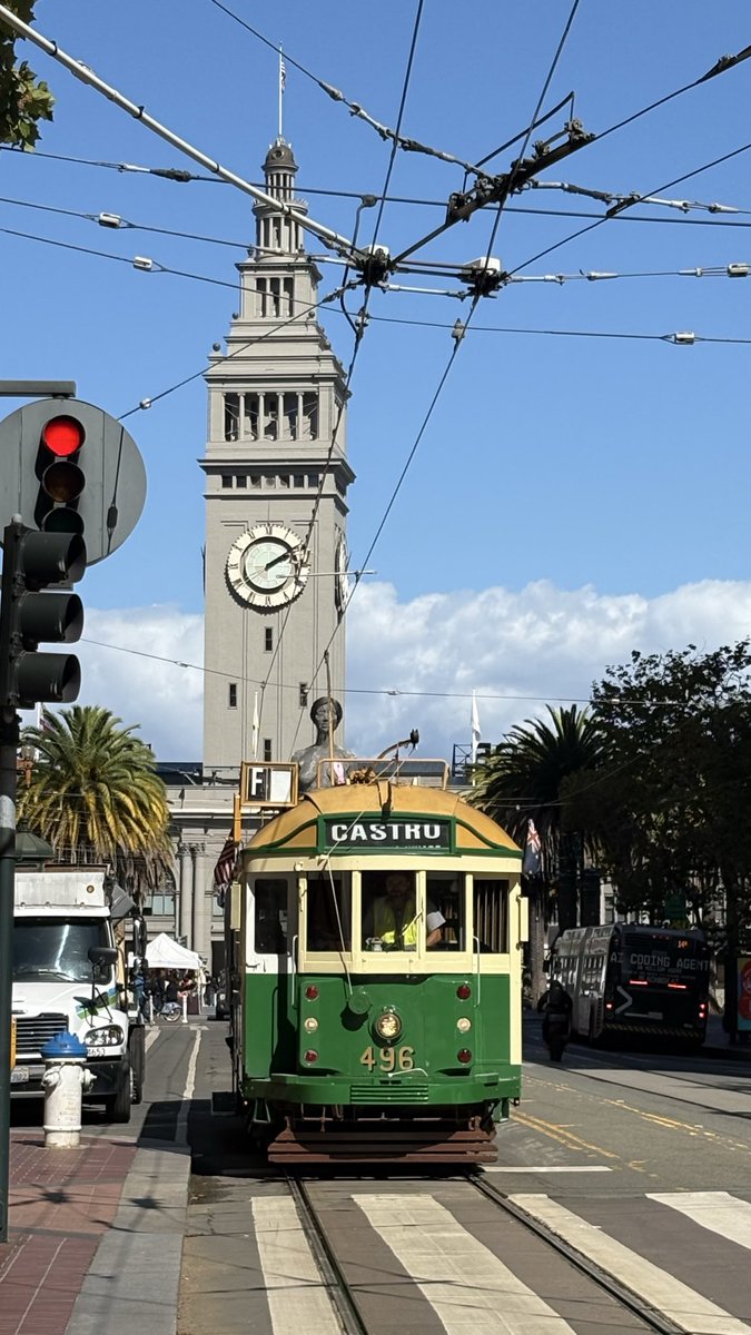 talesoftherails's tweet photo. It’s an Australian edition of #vintagerailsummer on the next to last Friday in #sanfrancisco @SFMTA_Muni @sfmsr @SFTRU @munidiaries @TheWharfSF @FerryBuildingSF https://t.co/jAKm1nDYZ6
