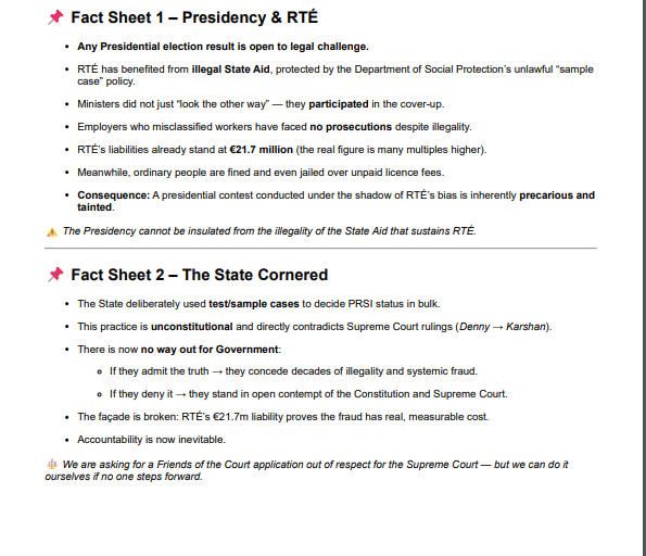williamhboney1's tweet photo. 🌙🦉 Day #9 – Truth &amp; Consequences

This is where Ireland stands: Presidency &amp; State — cornered by unlawful policies, illegal state aid, and @rte bias.

#Aras25 #BogusSelfEmployment https://t.co/afTTkdp943