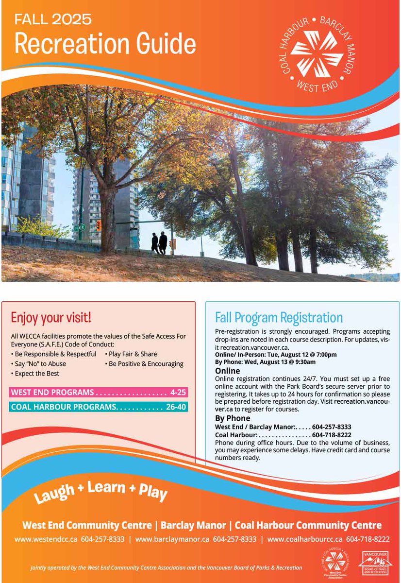 View our Fall Recreation Guide 2025!
Register for classes early as space is limited and they do fill up fast. Questions about any of the programs, please contact our staff
ow.ly/4Bvf50X6ufL