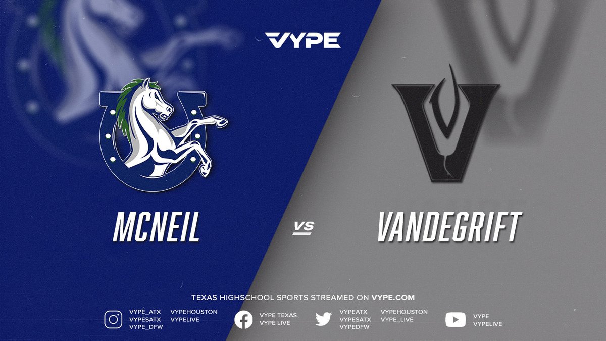 VYPE_Live's tweet photo. TONIGHT @ 7PM - Football: McNeil vs. Vandegrift @vypeatx @FootballMcneil @VHSFootball #txhsfb 🏈📺🎙️

WATCH LIVE STREAM: https://t.co/IugOm1L7Jw https://t.co/lbP1dWuJRM