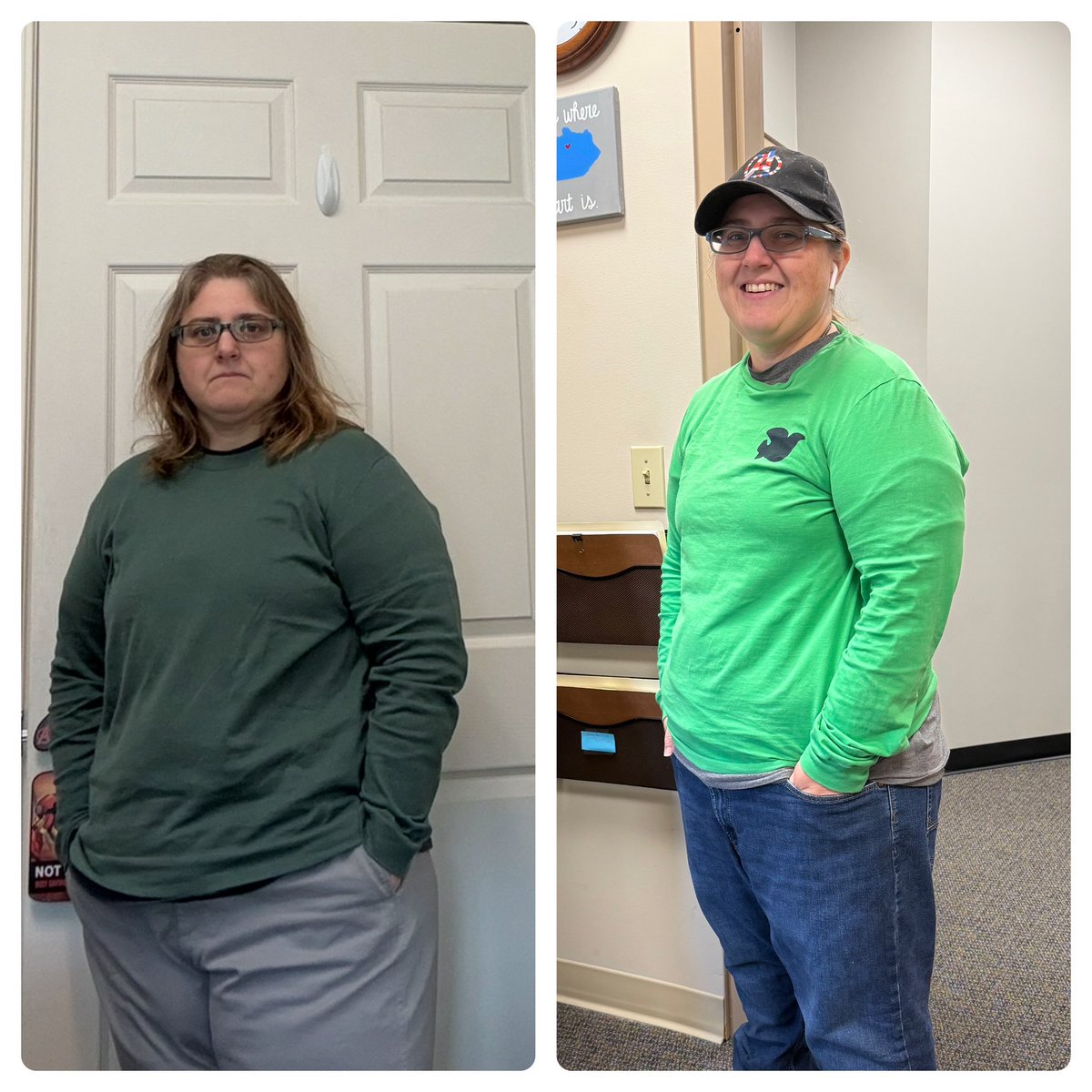 westery1's tweet image. So a lot of people have been asking what’s new with me lately. But the biggest thing is I’m a bit smaller.  The pics are real. The pic on the left was February 2025 and the right was today. #letsgo #weightlossjourney #lifestylechange #freecitysuperstore #wranglerjeans #hoka