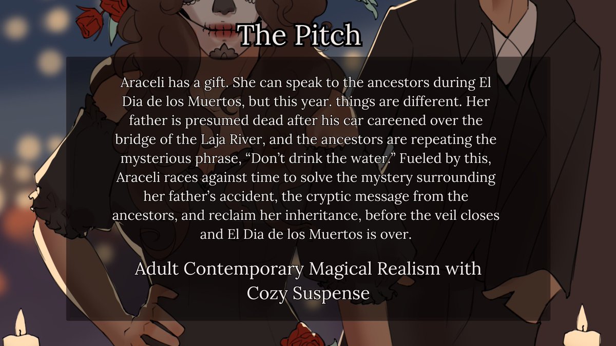 ArienSkyeWrites's tweet image. An agent’s guide to The Marigold Bridge 
💀 stolen inheritance  
💀found family
💀mystery
💀magic, tradition, and essential oils
#IndiePit #SSP #NA #MR