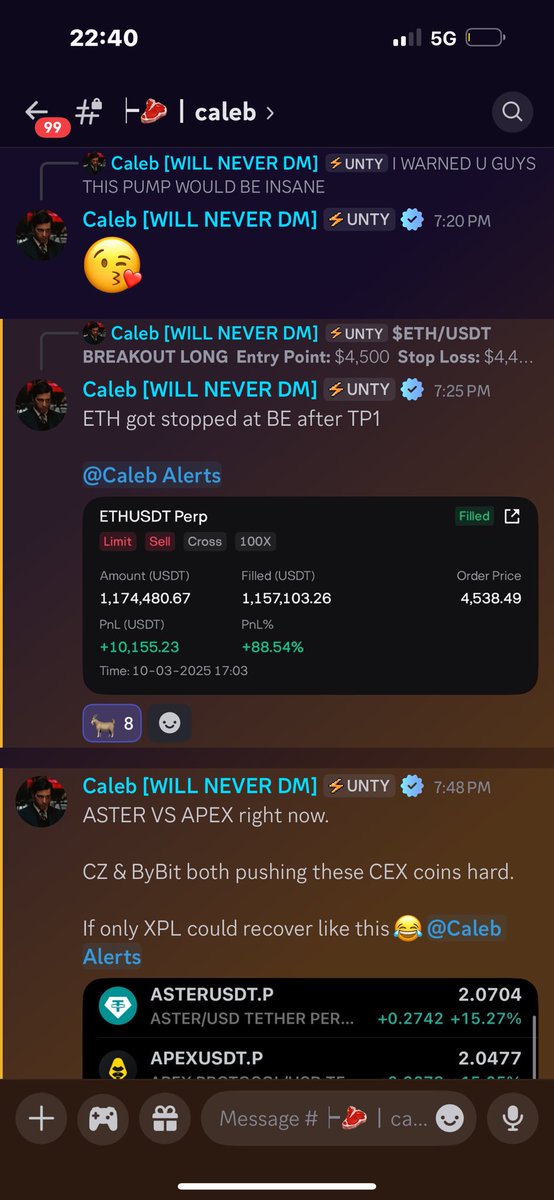 CalebUnity_'s tweet image. day 3 of uptober.
Caught longs on $ETH (4.5k breakout) & $PRICELESS (CZ wife RT)
We also announced our new volume tracker for the top moving coins across all timeframes, allowing our community to catch the biggest moves before anyone else.
Images attached for reference.…