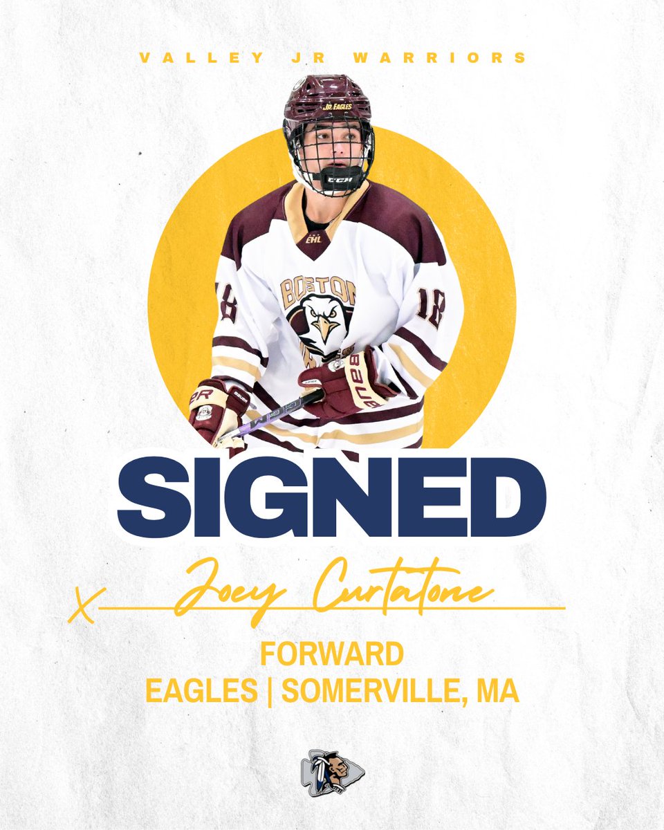 SIGNING ALERT
We’re excited to welcome Joey Curtatone to the Warriors!
Joey brings valuable EHL experience to the team and is ready to make an impact on the ice