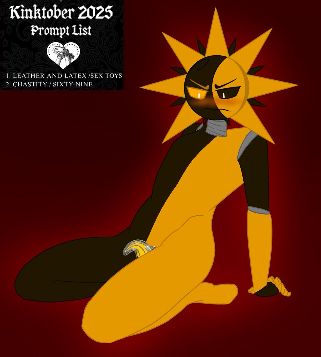 NifftyNiffty's tweet photo. Been a while since I drew my boy Solar. 
He was the best choice for this prompt in my opinion! 

Poor boy ain't happy about being caged~

#Kinktober2025 #FNAF #SolarNSFW #NSFWArt https://t.co/zwZXJ7rcvF
