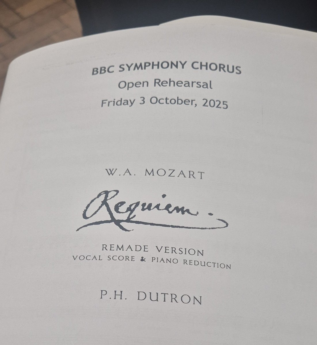 Had an absolutely incredible evening singing through this with the BBC Symphony Chorus tonight ... just getting to sing properly and sight-sing through from the Introit to the Sanctus then getting to work on it with Neil Ferris and Carris Jones was just *chefs kiss* Loved it!!