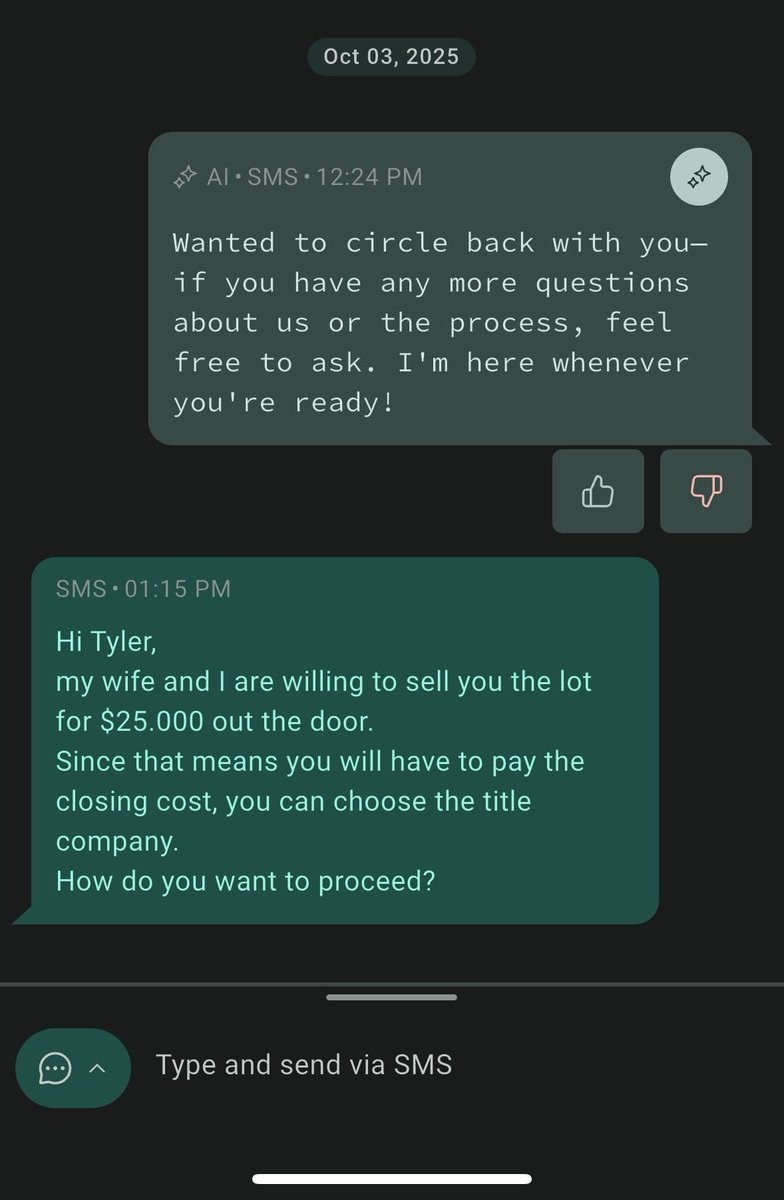 AI bots &gt;

Now I just to negotiate below 25k &amp; we’re make in business.

Love this business. Tryna scale x1000