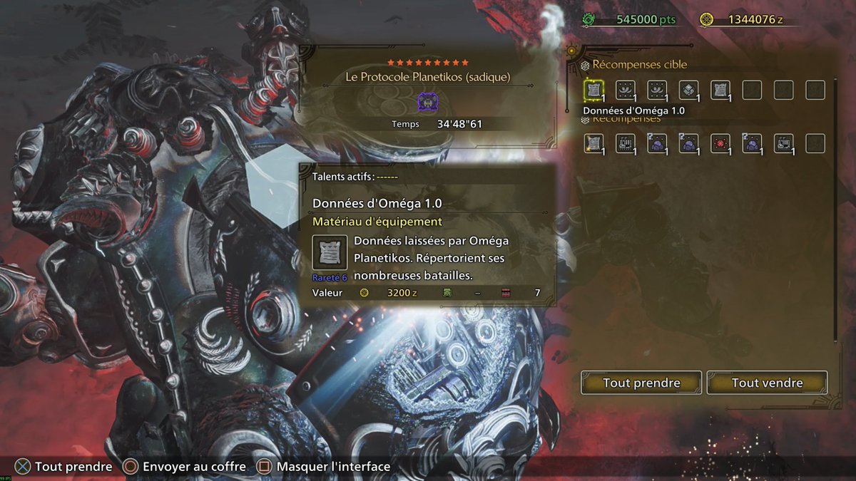 Bon c'était avec les NPC donc un peu de la triche mais au moins le sadique est tombé en *solo*  

J'aime trop mon MH là