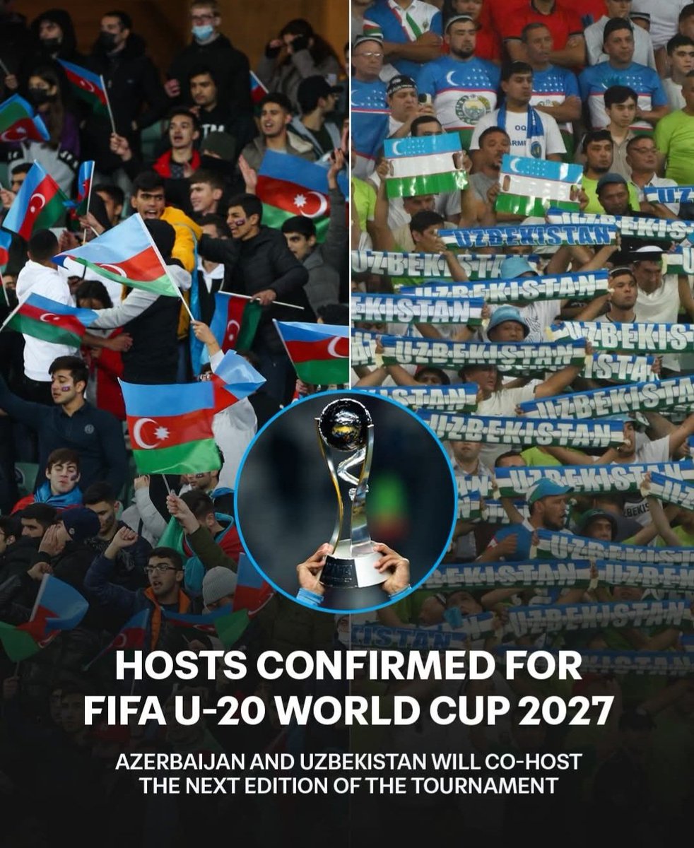 The FIFA Council has today appointed the hosts for the next edition of the #U20WC 🇦🇿🇺🇿