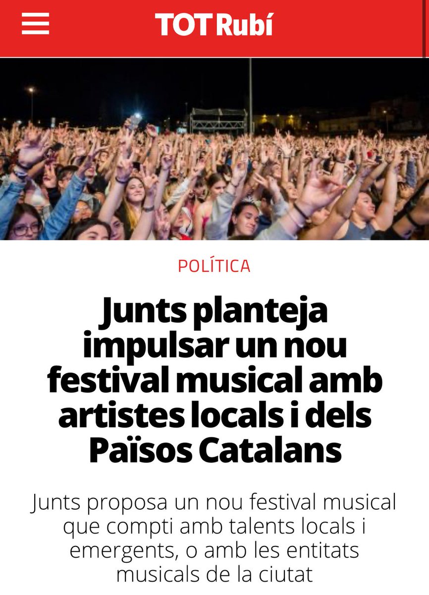 IvanVila_Ro's tweet photo. 📢 Demà arrenca el Festival KmCat a Rubí.
Celebrem que es faci realitat un festival en català, però recordem que aquesta idea no sorgeix del no res. Començo fil 🧵
#Rubiciy https://t.co/4p9KMk7JLg