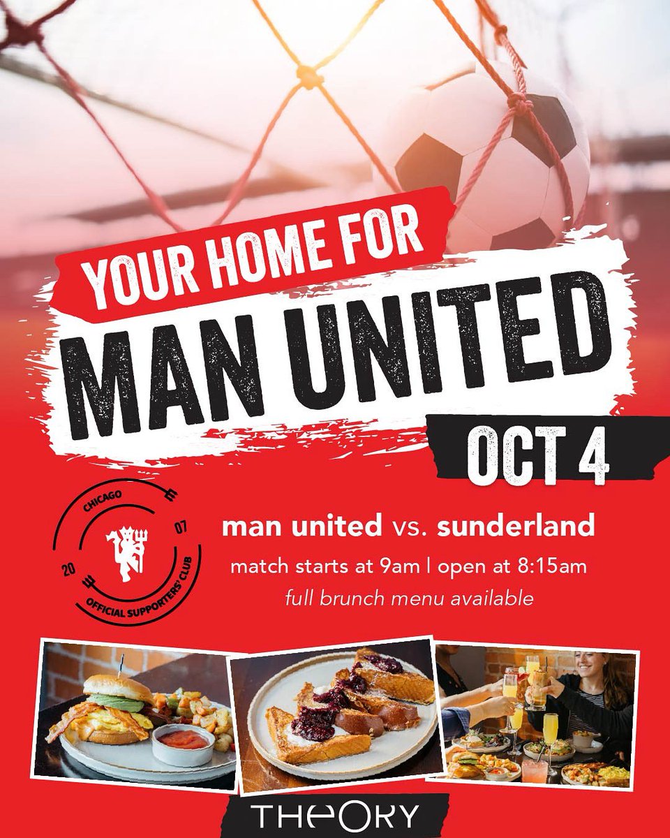 Back in business tomorrow. Massive 3 points needed. Join us at theory to watch along. #mufchicago