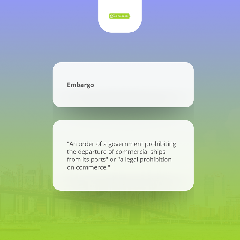 Did you know that the term "embargo" isn't just about trade restrictions? 📅

In the world of media relations, an embargo refers to a request that news or information not be published until a specified date or time.