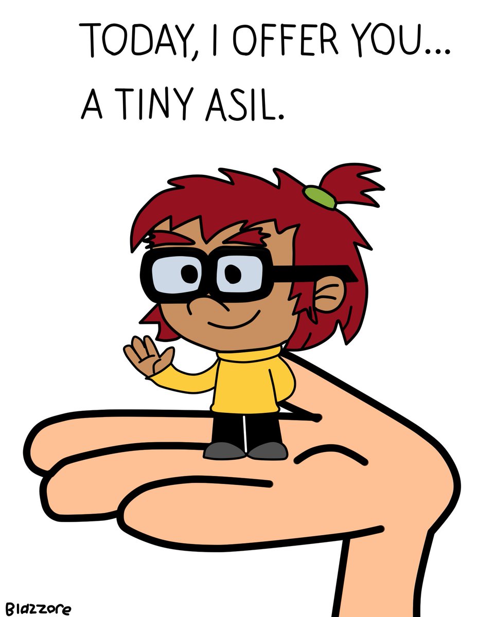 #theloudhouse I present to you all... an adorable Tiny Asil Loud (By <a href="/MonsterFan50/">MonsterFan50</a>).
Bri: Why is your cousin tiny? How did that happened?
Ruby: My aunt Lisa tested her new shrink ray today, She will be back to her normal size tomorrow.
Demi: SHE'S SO CCCUUUTTEEE!!!