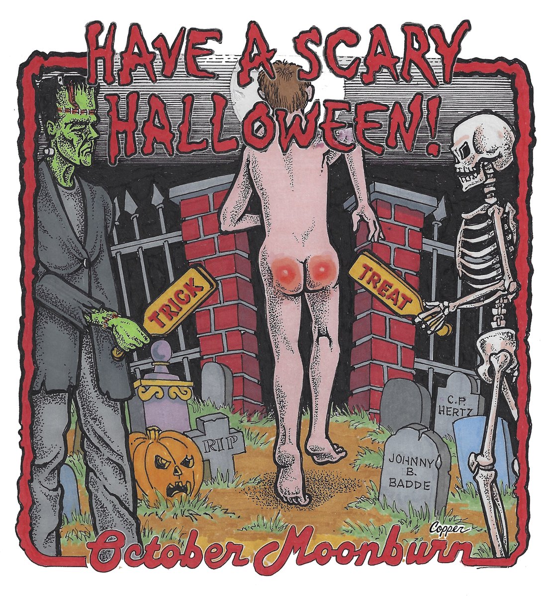 TOMORROW! Moonburn, the L.A. Spanking Party, Oct. 4, Noon to 5pm. At Sanctuary Studios. More info here: sanctuarylax.com (art by Copper)