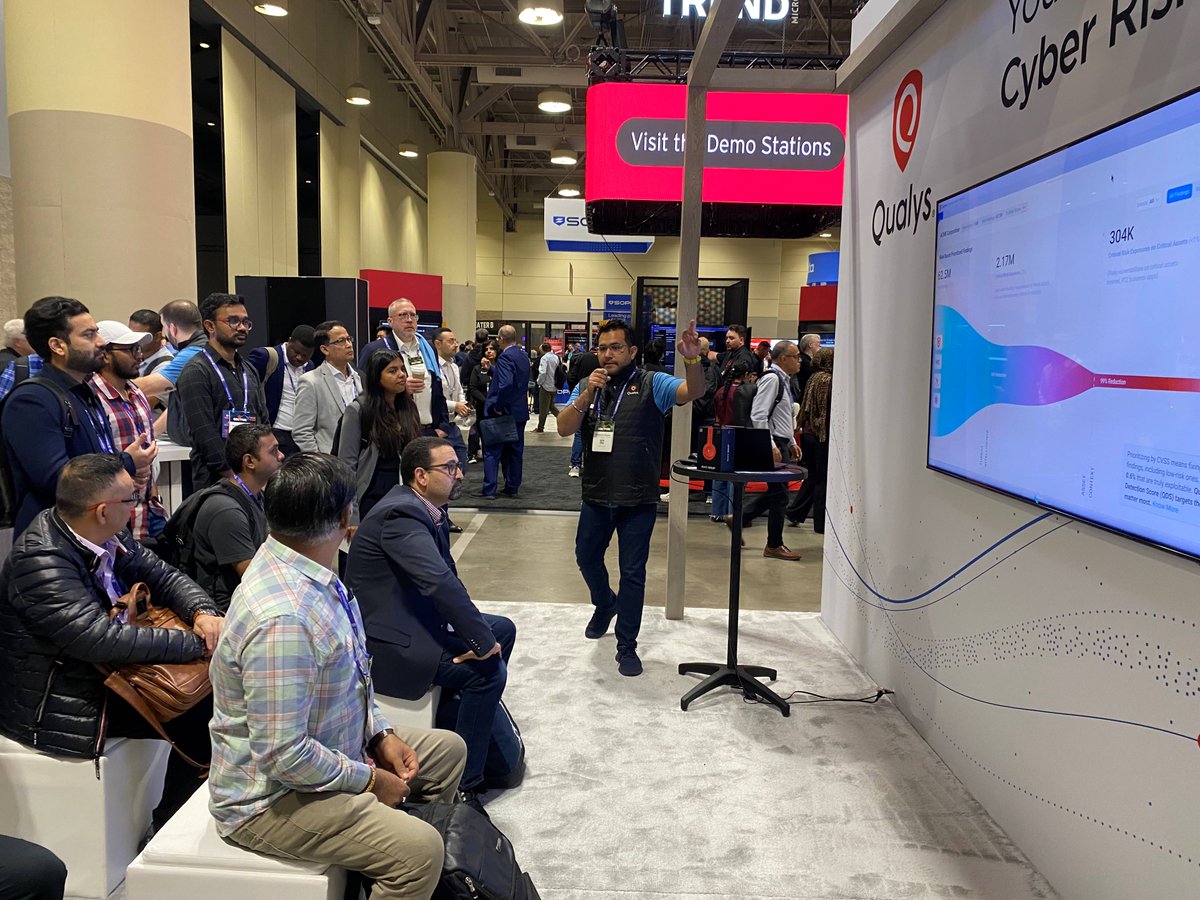 qualys's tweet photo. The energy at #SecTorCA was remarkable – our booth was packed! We showed how the Risk Operations Center (ROC) helps organizations shift from reactive alerts to proactive, risk-based defense. Thanks for making SecTor unforgettable. We’re just getting started – see you at #ROCon25! https://t.co/PUuK7JQCXm