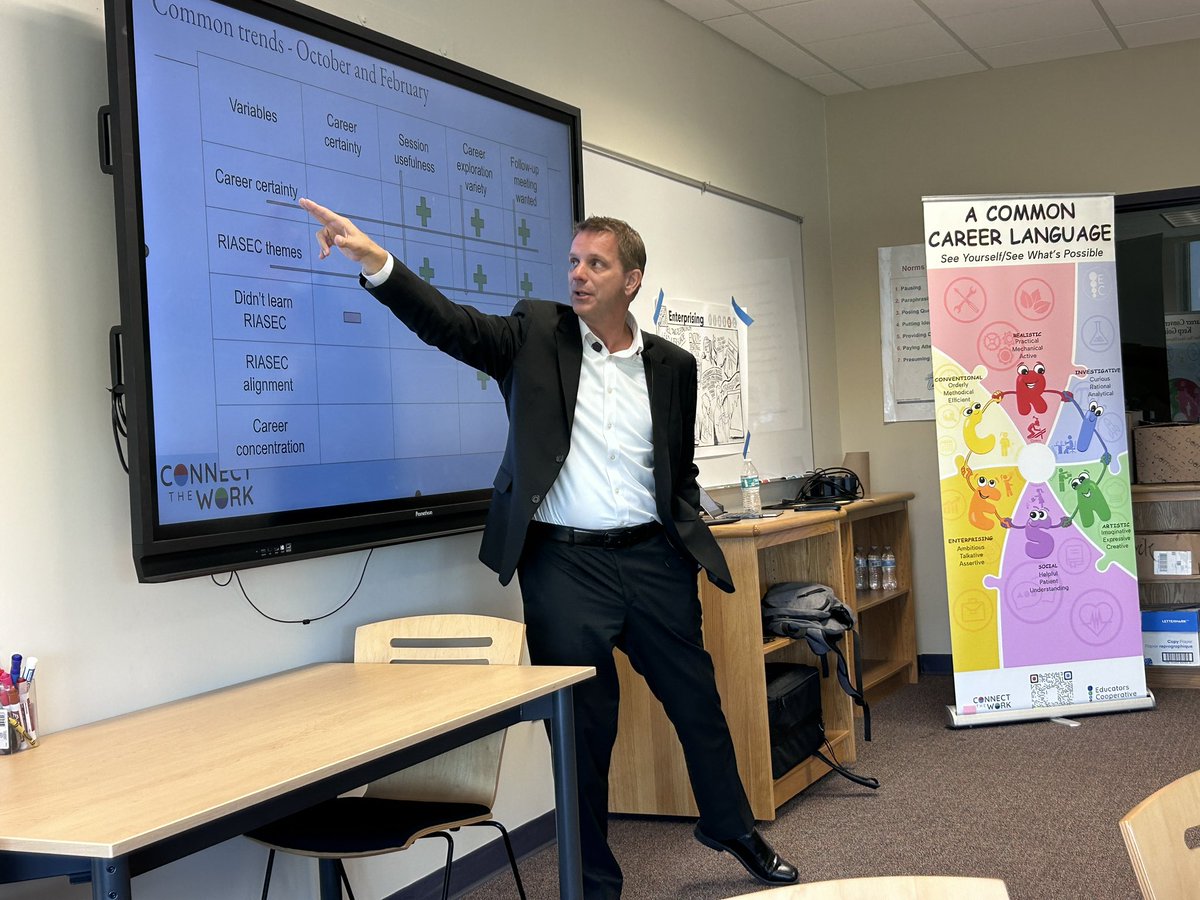 EdHidalgoSD's tweet image. Advancing a common career language and dialogic methods. Instructional best practices … methods to shift the cognitive load. It can happen through career connected learning. #RIASEC @ConnectTheWork #HumanProcess