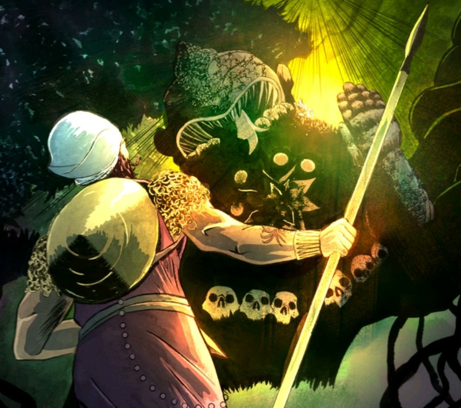 In the shadows of dead giants, Marut, ranger of the White Lotus, hunts Eiko Red Koi through the deepest wild. 
<a href="/alternacomics/">Alterna Comics</a> 
#comics #comicart #fantasy #fantasyart #darkfantasy #darkfantasyart #comicbookart #bd #vikings #knights #bandesdessinées #bandesdessinée #redkoi #samurai