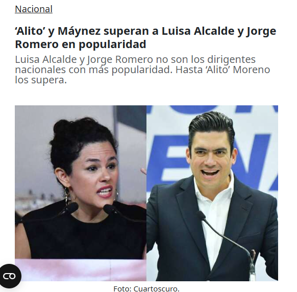 Que jodido tienes que estar para que Alito y Maynez sean mas populares que tu.

politico.mx/2025/10/03/ali…