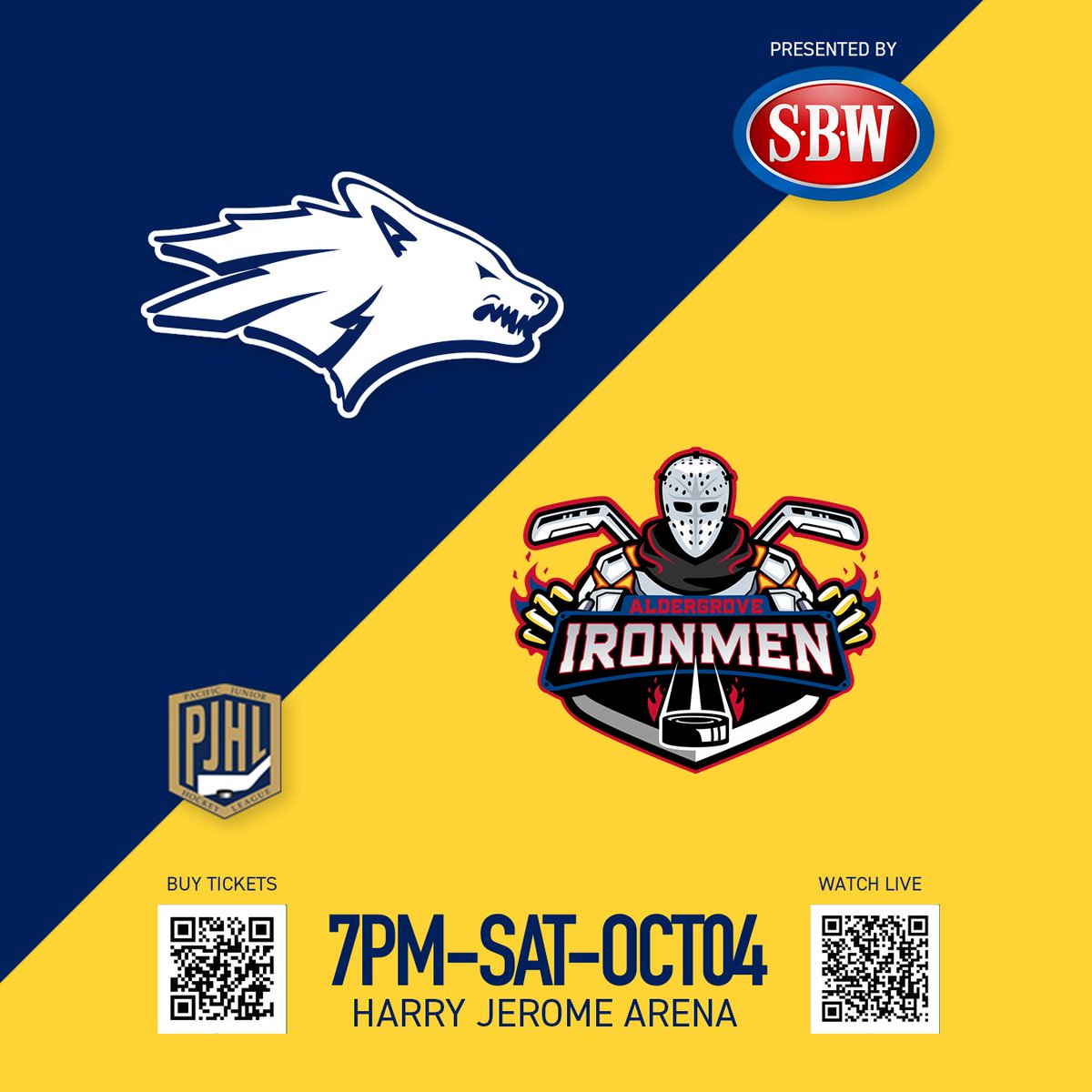 #gameday Let's Pack the Den to see the North Van Wolf Pack take on the Aldergrove Ironmen at Harry Jerome Arena tonight at 7PM!
Buy Tickets Here: events.frontdoor.plus/event/1615?fds…

#StrengthOfThePack #PJHL #homegame #packtheden