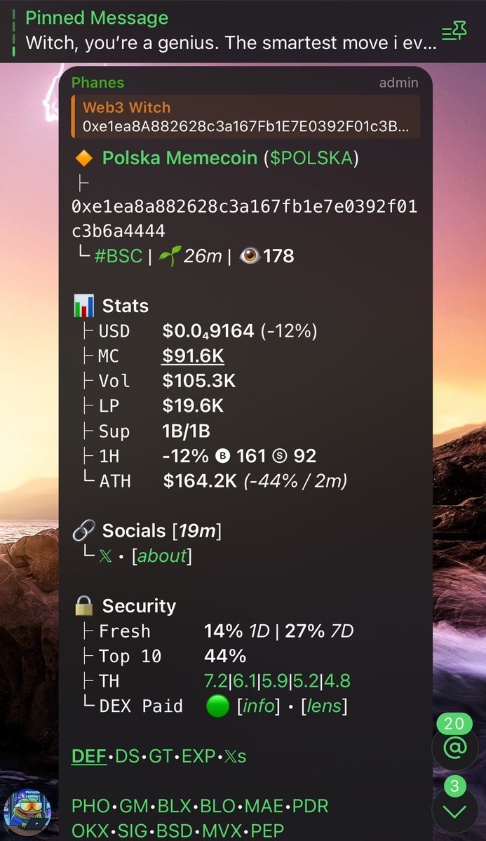 Web3_Witchh's tweet image. CA: 0xe1ea8a882628c3a167fb1e7e0392f01c3b6a4444
Ticker: $POLSKA 🇵🇱

Fresh drop on the chain — ape early, move fast. The real runs don’t wait for hesitation.
👉 t.me/Web3_Witchh

#POLSKA #Solana #helevier #memecoin #Crypto #Altcoins #LoveIslandUK #Trading #zeudiners