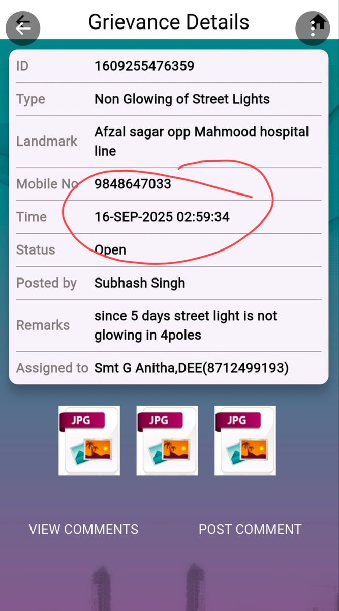 MakhanSubhash's tweet photo. This isthe 3rd time I am posting @TelanganaCMO &amp; @GHMCOnline @gadwalvijayainc for nonglowing street lights, since 1month .I have a call several times to DE &amp; supervisor, they have only excuses but notime to repair ,look at the date,I have post &amp; Complaint,Same on U @DC_12Mpatnam https://t.co/zfRKjmm2If