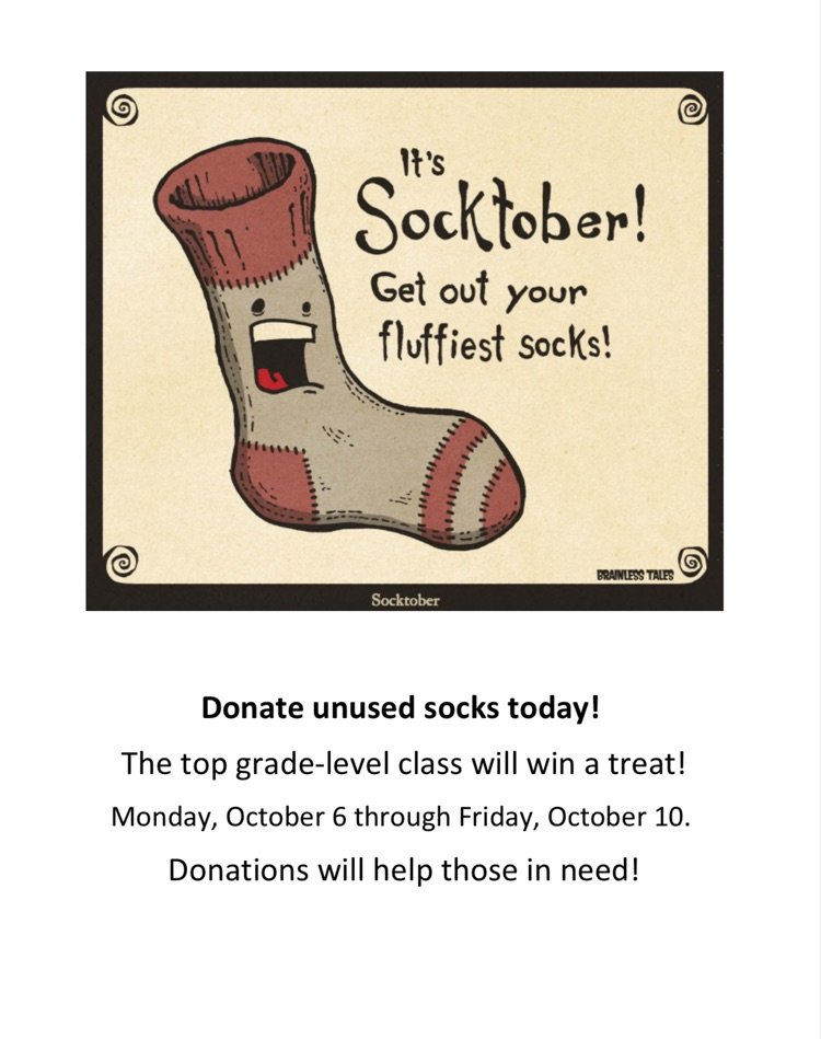 BMS Student Council is collect new socks to provide for families in need.  We are looking for both children and adult size socks.  Bring them next week to support a good cause!