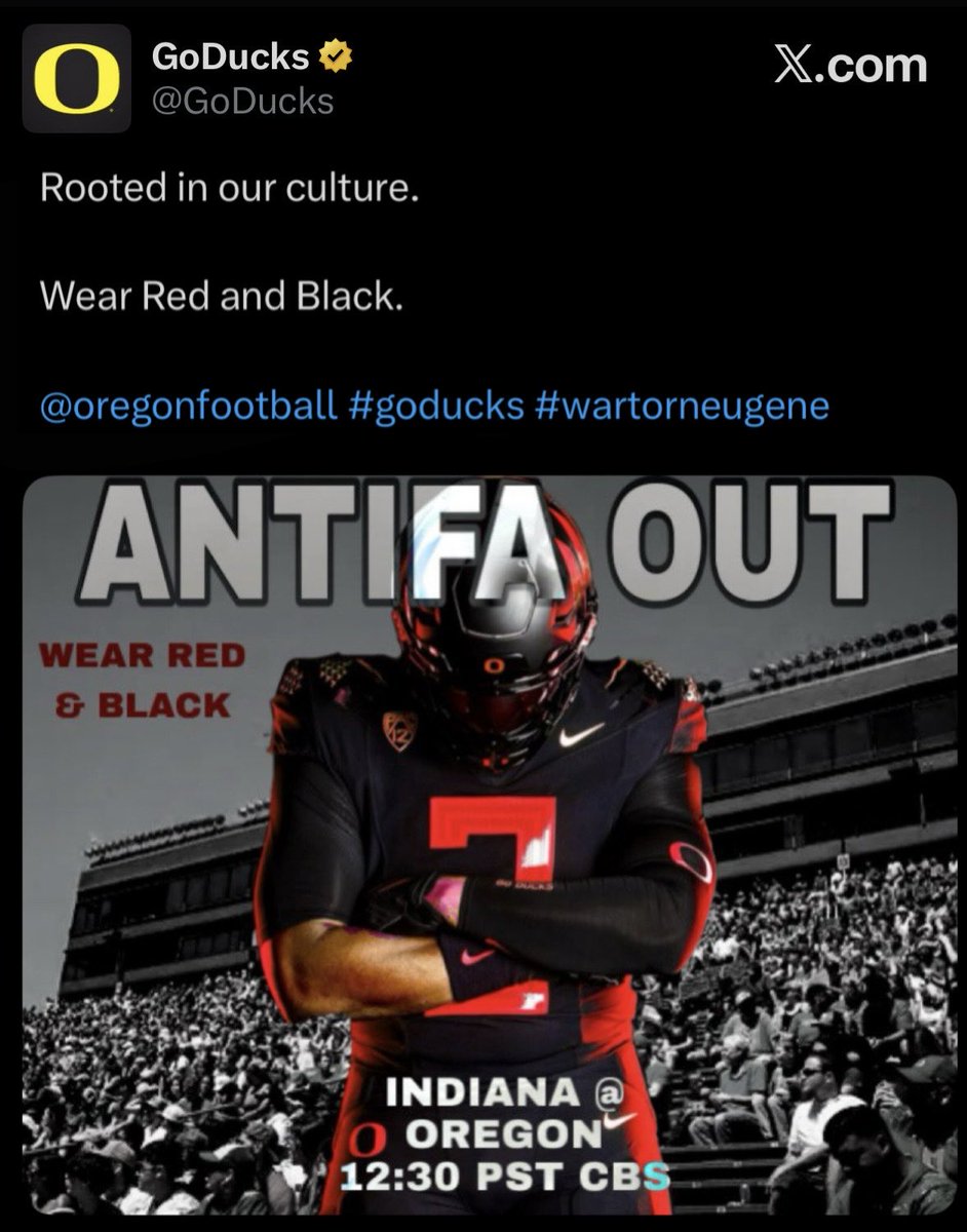 OregonHomer's tweet image. I really wish they didn’t pick a game against a team that literally wears red