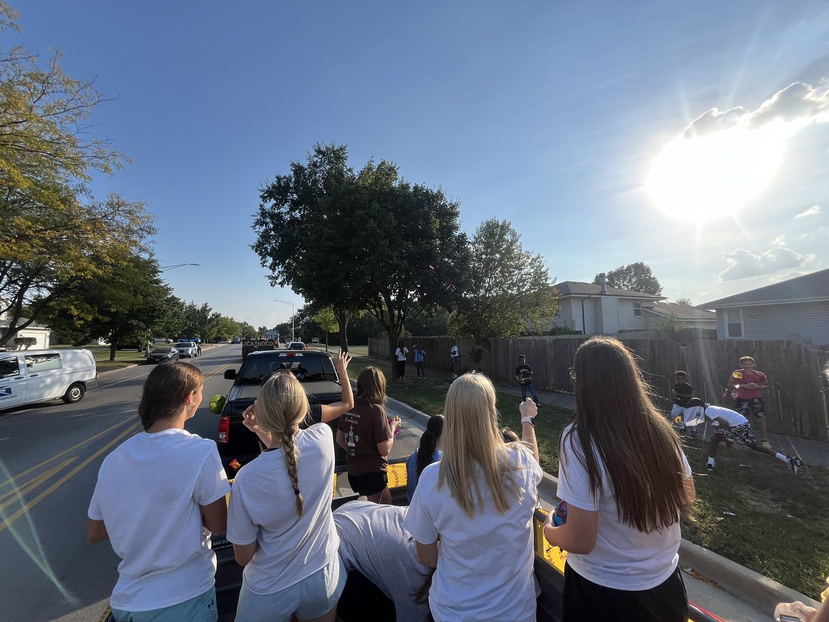 1st time ever Softball had a Homecoming Parade float. Why have we never done this before? So much fun!!! Good reps on hitting a moving target!