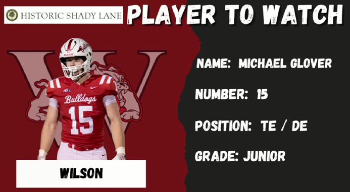 HSSLiveTV's tweet photo. Make sure to keep an eye out for tonight's Historic Shady Lane Players to Watch.

From Wilson
Senior QB/DB - Mason Young (9)
Junior TE/DE - Michael Glover (15) https://t.co/tZBFgQ5K10
