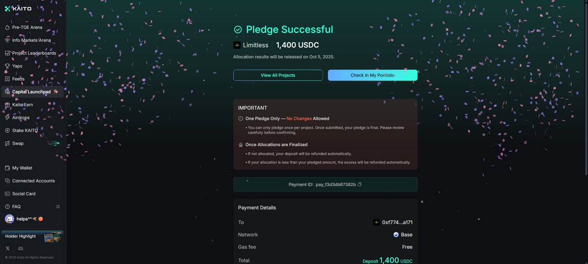 helpadeala's tweet image. ayo

pledged my last money to @trylimitless kaito sale, I'll be happy with 50$ llocation, thanks to my big brothers who teach me @0xZayfer @OnyshchukInvest  listen to this guys if you want improve your knowledge 

wish yall luck

4
