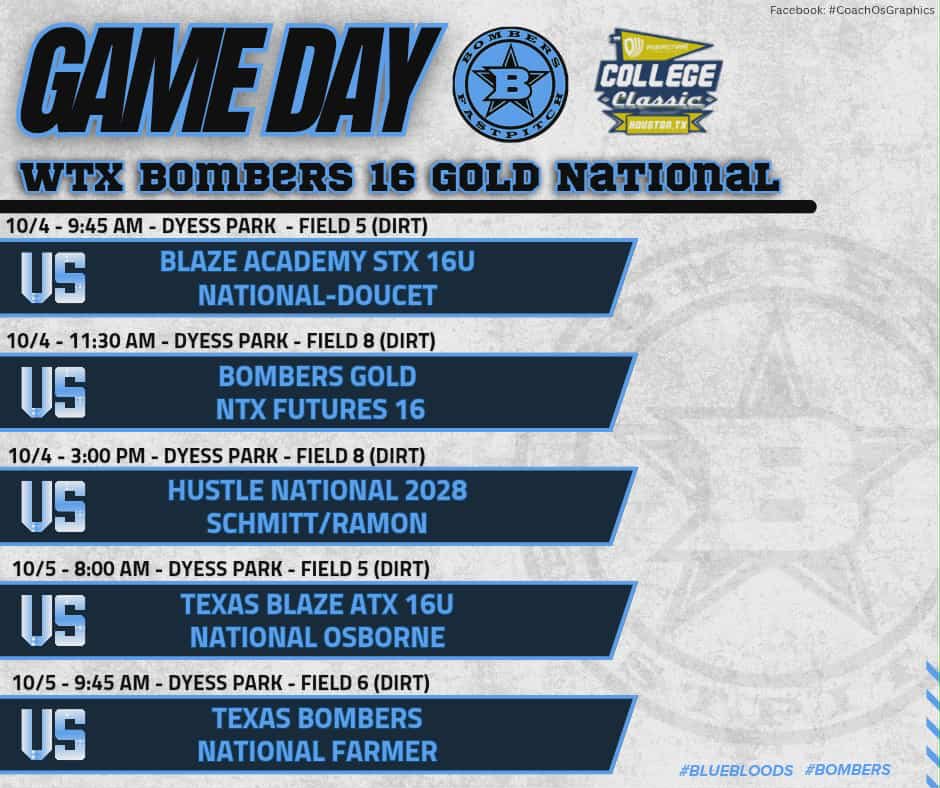 Excited to get to Houston for the weekend!!!
<a href="/wtxbombers16UGN/">WTX Bombers 16U Gold National</a> 
#bluebloods 
<a href="/CSA_Athletes/">Collegiate Sports Advocate (CSA)</a>
